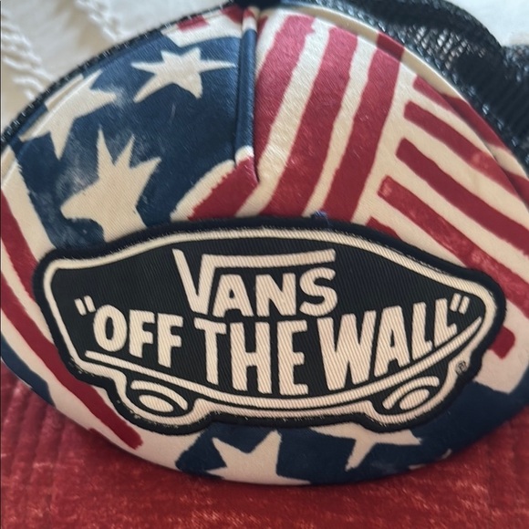Vans Off the Wall American Flag Hat Stars and Stripes Adjustable, mesh back - Picture 2 of 10